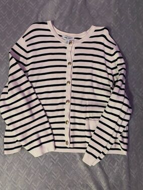Nine West Striped Cardigan